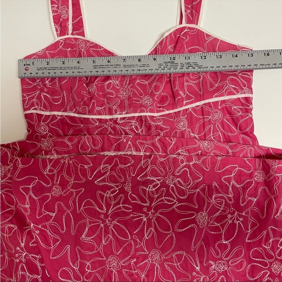 Vintage Lilly Pulitzer Pink Floral Embroidered Mini Sundress Size 6 - Picture 3 of 4